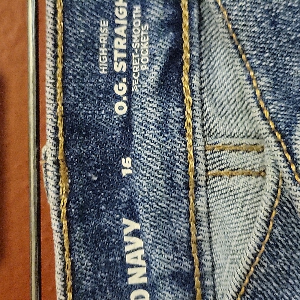 Old Navy San Francisco Women's High Rise O.G. Straight Denim Jeans Size 16 - Picture 7 of 10